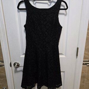 Sparkly Little Black Lace Dress - Size 9